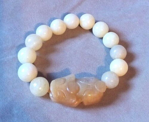 Jade beaded stretch bracelet - stretch,
